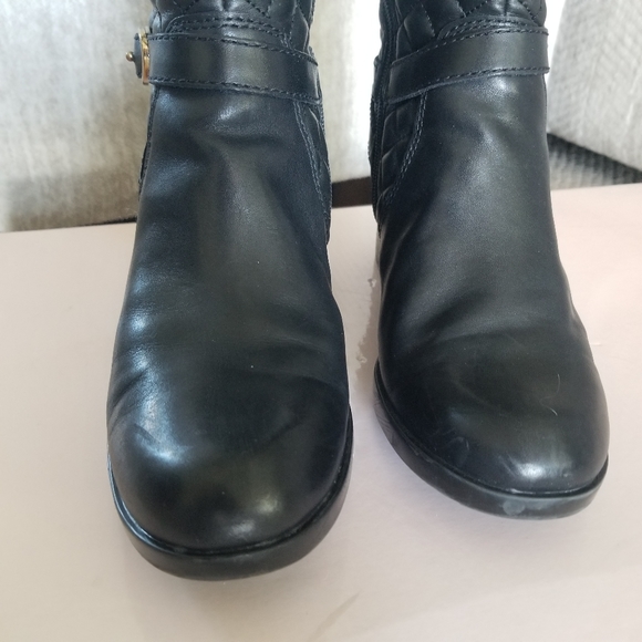 Bandolino Blushe Quilted Black Leather Heeled Riding Boots 6.5M - Picture 12 of 15